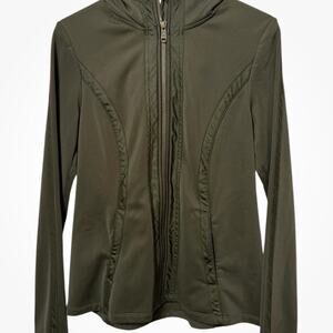 Athleta Verbier Size Medium Green Hooded Jacket